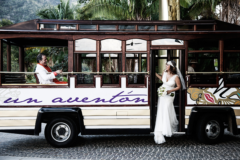Wedding Trolley at Garza Blanca Puerto Vallarta