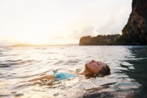 girl swimming in puerto vallarta