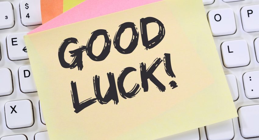 Good luck success successful test wish wishing business note paper computer keyboard