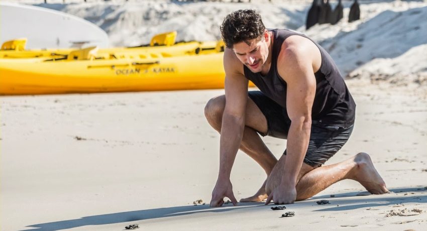 Joe Manganiello helped release some baby turtles that hatched.