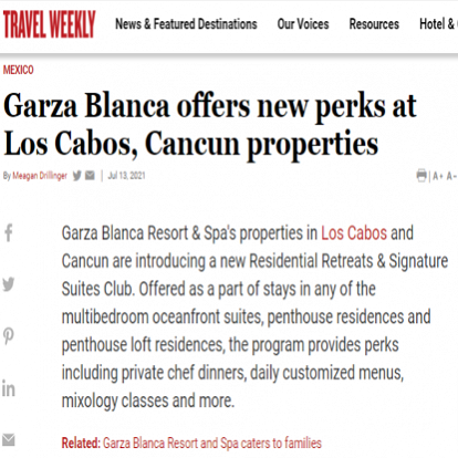 garza blanca resorts in travel weekly