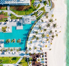 Cancun beach best images! Enjoy a beautiful outdoor space to relax on Playa Mujeres beach where the sea and sand merge to create a brilliant tropical oasis.