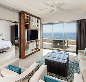 Ample space for sophisticated basking indoors and out.